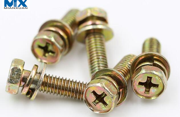 Hex Washer Head Screws with Flange and Round Washer