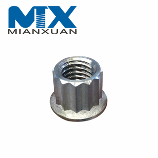 High Strength Gr5 Titanium Alloy 12 Points Hex Flange Nuts for Motorcycle