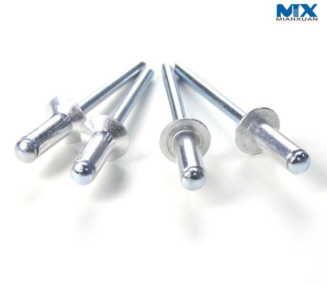 Open End Blind Rivets with Break Pull Mandrel and Protruding Head - St/St
