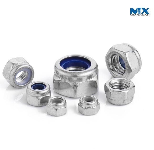 Stainless Steel Hex Thick Nuts with Nylon Insert