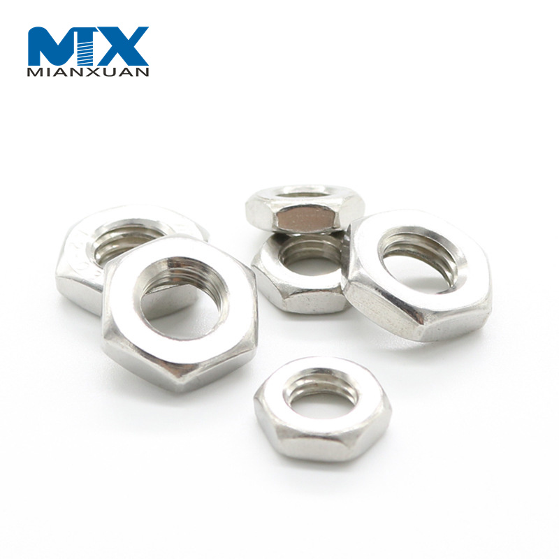 DIN439 ISO4035 Stainless Steel Chamfered Hexagon Thin Nuts M3 M4 M5 M6 M8 SS304 Stainless Steel Hexagonal Nut