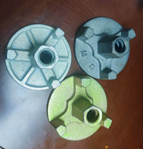 Tuerca de ala de varilla de amarre de mariposa redonda de hilo de fundición de hierro y arena OEM para construcción de andamios, accesorios de encofrado de hormigón