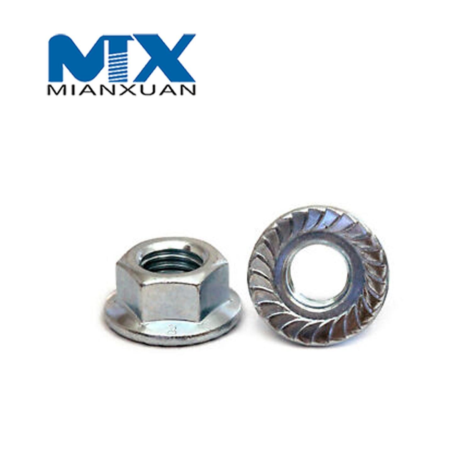 Hex Lock Nut Flange GB1587 with Knurled No-Knurled