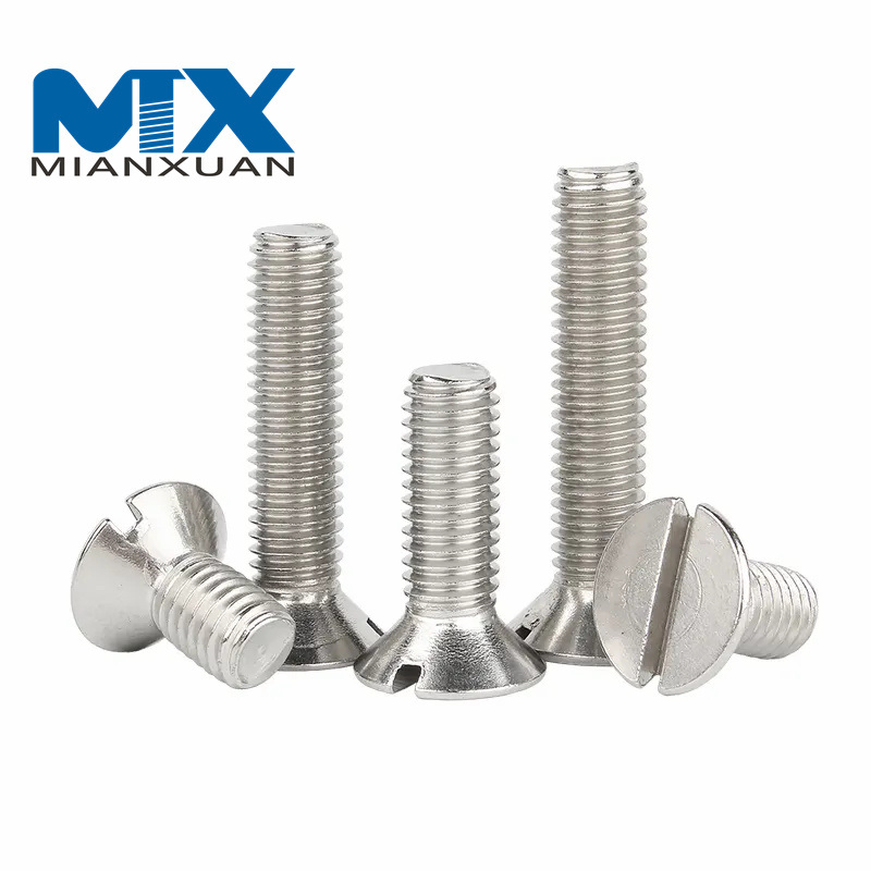 DIN963 Stainless Steel 304 316 Slotted Raised Countersunk Head Machine Screw with One Slot