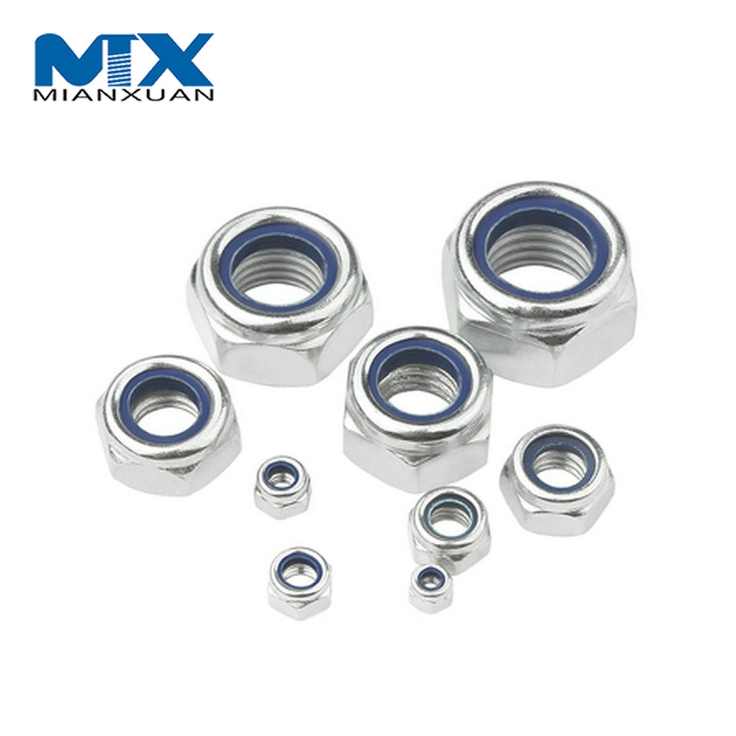 360 Pcs Hex Nuts Assortment Set, Self-Locking Nuts Set, Lock Nut, Carbon Steel Locknuts For Screws, Thread Hexagon Nut For Bolts, Anti-Loose Insert Nuts, M2 M2.5 M3 M4 M5 M6 M8