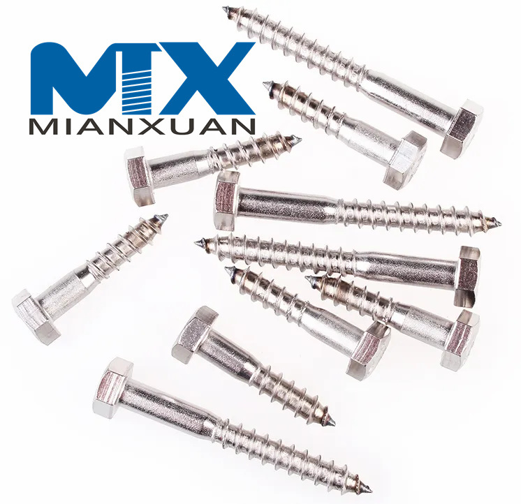 Hexagon Head Wood Screw Stainless Steel Self Tapping