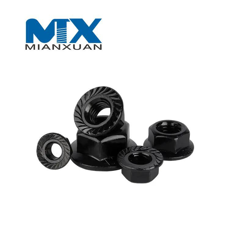 Hexagonal Flange Nuts Steel Black Yellow Zinc Plated Hexagonal